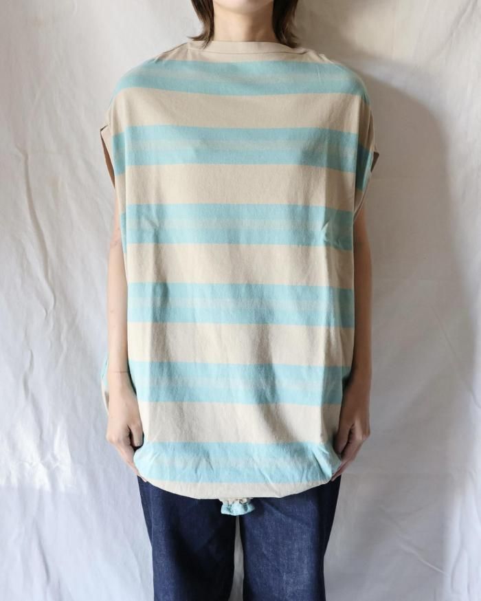 FUMIKA UCHIDA： COTTON JERSEY BALLOON BODYSUIT - SAX/BEIGE - ORANN