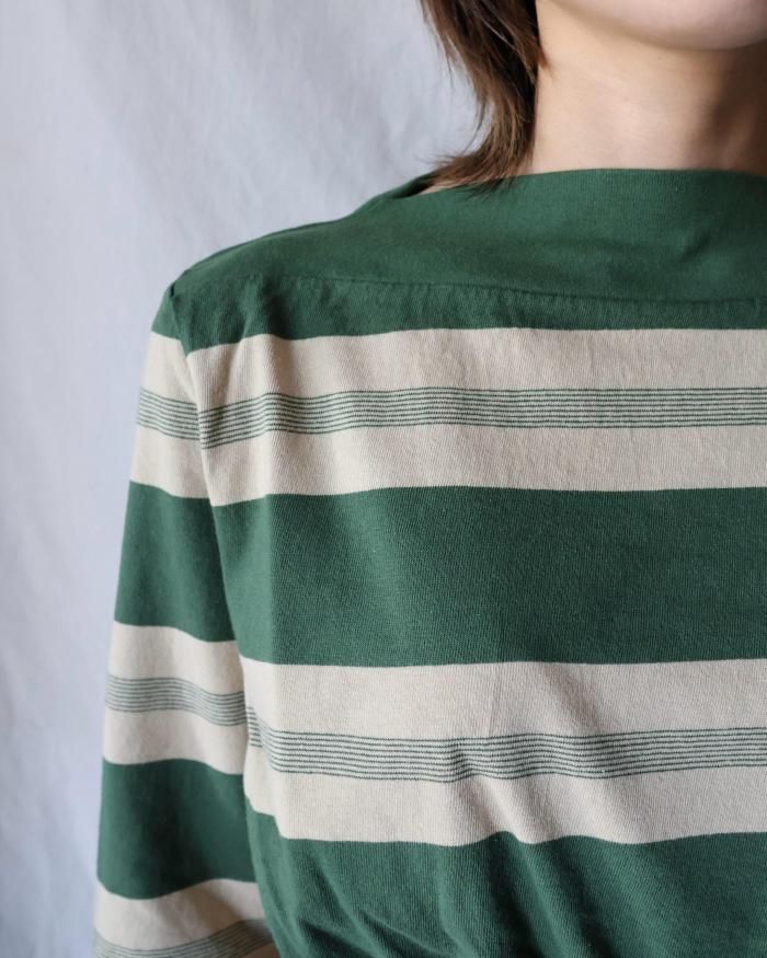 【今日だけ値下げしてます】FUMIKA UCHIDA BEIGE/GREEN FUMIKA UCHIDA： COTTON JERSEY CROPPED TOP - BEIGE/GREEN - ORANN