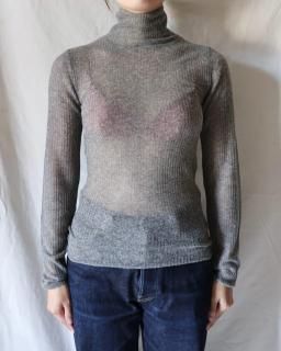 FUMIKA UCHIDAGAUZE TTL-NECK SWEATER - LIGHT GREY