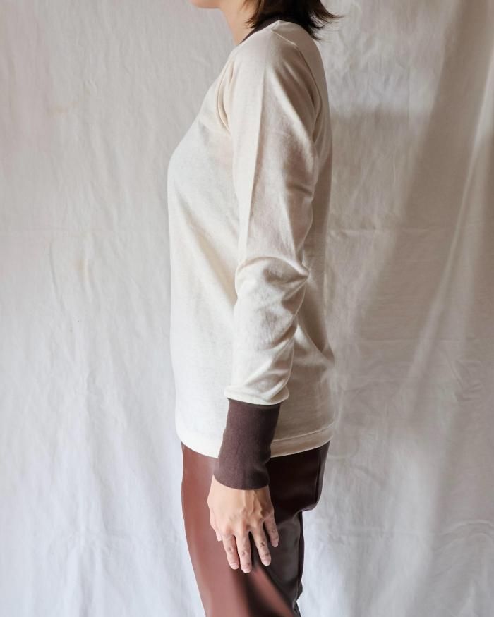 fifi collection：Trim L/S tee - ICEBLUE - ORANN ONLINE SHOP
