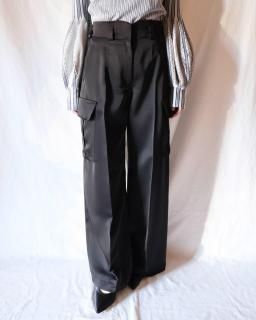 Mame KurogouchiTriacetate Satin High Waisted Cargo Trousers - BLACK

