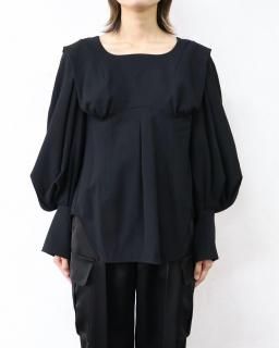 Mame KurogouchiWool Georgette Top - BLACK
