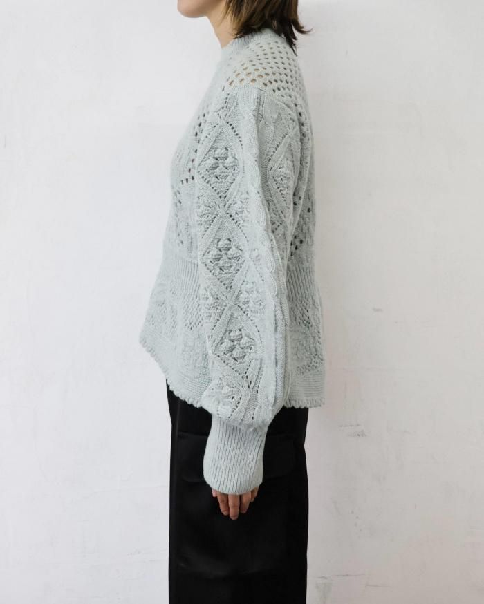 Mame Kurogouchi：Multi Pattern Low Gauge Knitted Top - LIGHT