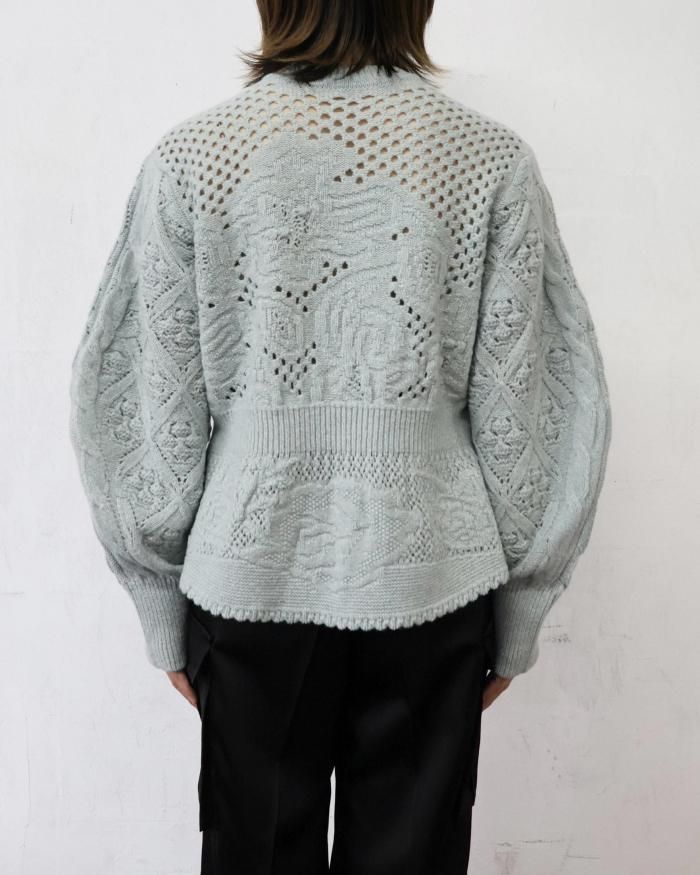 Mame Kurogouchi：Multi Pattern Low Gauge Knitted Top - LIGHT