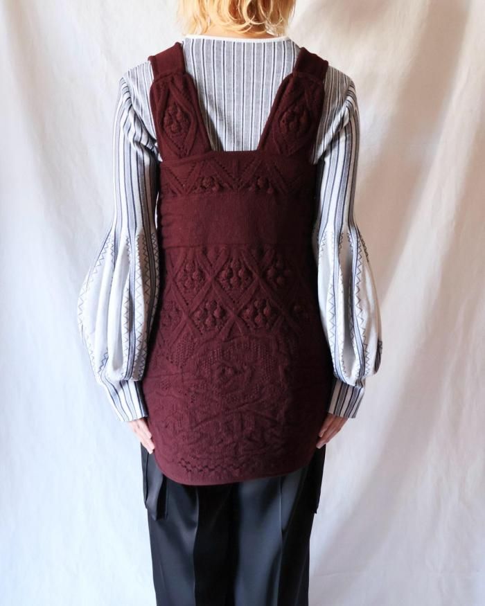 極美品*45R ギマニットのNO SLEEVE *ノースリーブニット*サイズ2 Mame Kurogouchi：Multi Pattern Low Gauge Knitted Sleeveless