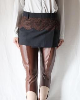 フミカウチダ スカート 36 FUMIKA_UCHIDA/Buffalo Leather/POCKET SKIRT(BLACK/size36)