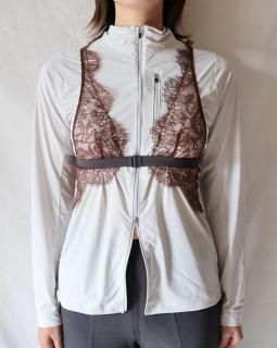 フミカウチダ　トップス FUMIKA UCHIDA / STRETCH TAFFETA LAYERD BRA TOP SHIRTS