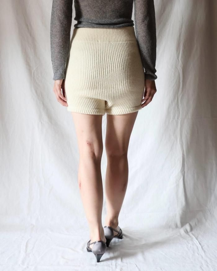FUMIKA UCHIDA： SHETLAND RIB STITCH BLOOMERS - IVORY - ORANN