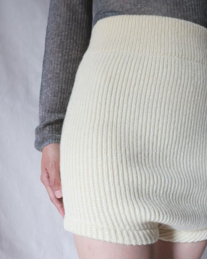 FUMIKA UCHIDA： SHETLAND RIB STITCH BLOOMERS - IVORY - ORANN