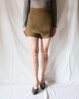 FUMIKA UCHIDASHETLAND RIB STITCH BLOOMERS - TOP KHAKI