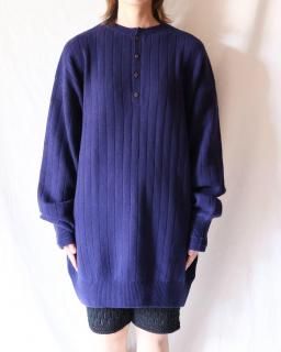 y YOHenry Neck Army Knit - NAVY