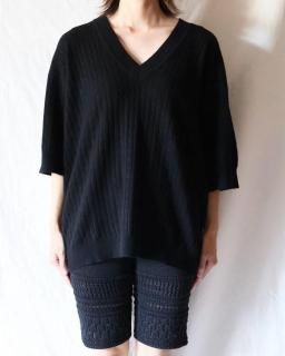 y YOCable Half Sleeve Knit - BLACK