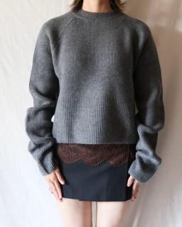 y YOWide Rib Short Knit - GREY