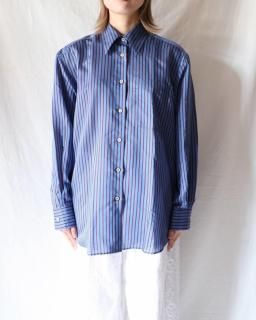 WALES BONNERLOTUS SHIRT - BLUE/BURGUNDY