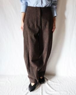 Ernie PaloCOLOR NEP CURVE PANTS - BROWN