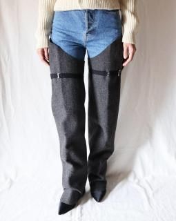 FUMIKA UCHIDAFELT THIGH-HIGH LEG COVERS - DARK GREY