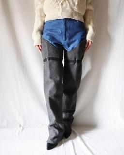 FUMIKA UCHIDAFELT THIGH-HIGH LEG COVERS - DARK GREY