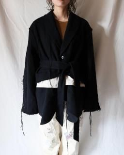MidorikawaCUT OUT JACKET - BLACK