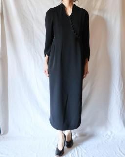 Mame KurogouchiTriacetate Georgette V-Neck Dress - BLACK