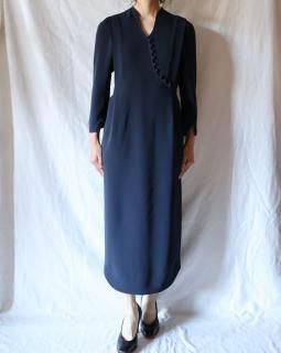 Mame KurogouchiTriacetate Georgette V-Neck Dress - NAVY