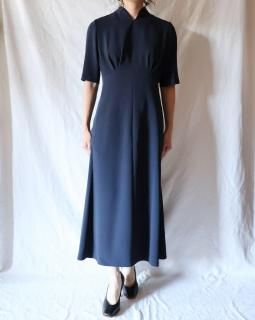 Mame KurogouchiTriacetate Georgette Short Sleeve Dress - NAVY