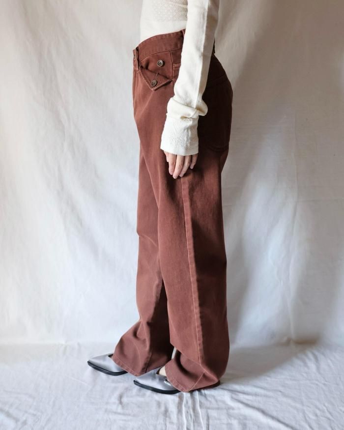FUMIKA UCHIDA： KATSURAGI STRAIGHT PANTS - BORDEAUX - ORANN ONLINE