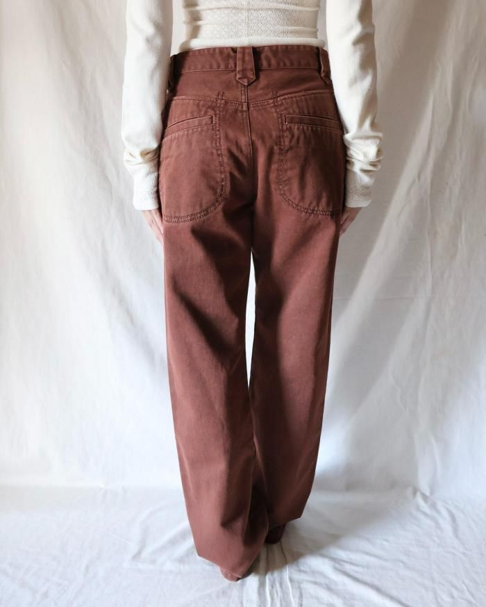 FUMIKA UCHIDA： KATSURAGI STRAIGHT PANTS - BORDEAUX - ORANN ONLINE