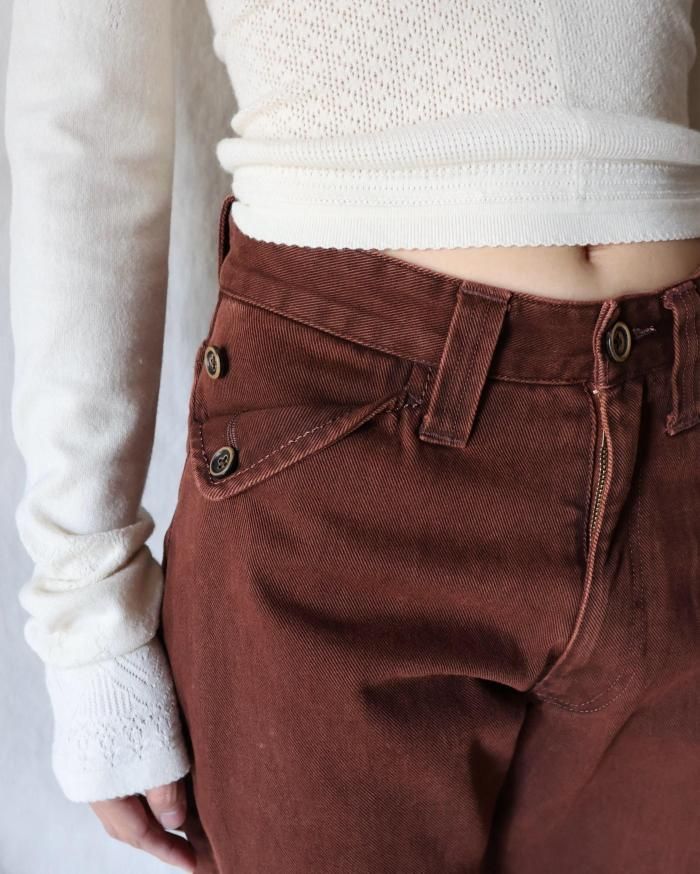 FUMIKA UCHIDA： KATSURAGI STRAIGHT PANTS - BORDEAUX - ORANN ONLINE