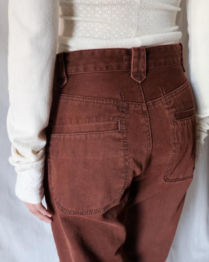 FUMIKA UCHIDA： KATSURAGI STRAIGHT PANTS - BORDEAUX - ORANN ONLINE