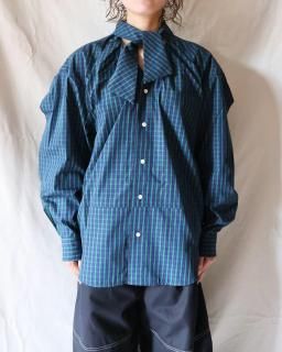 Meryll RoggeBOULE SHIRT WITH COLLAR TIE - GREEN MULTI