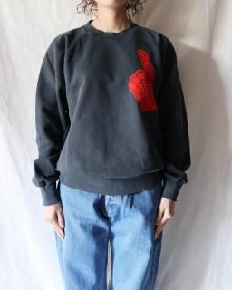 AriesFaded Supportive Finger Raglan Sweat - BLACK