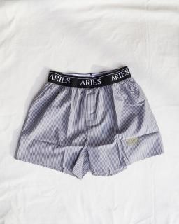 AriesStripe Poplin Classic Boxer Shorts - GREY