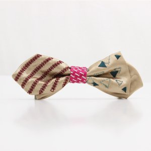 刺繍の蝶ネクタイ 三角の連なり 木蘭AGEHA tie