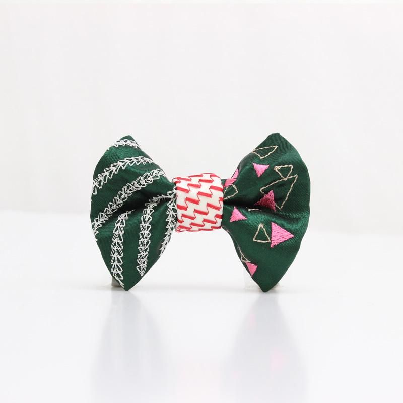 刺繍の蝶ネクタイ 三角の連なり びろうど TATEHA tie - me.dery 【公式