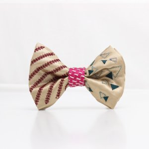 刺繍の蝶ネクタイ 三角の連なり 木蘭 TATEHA tie