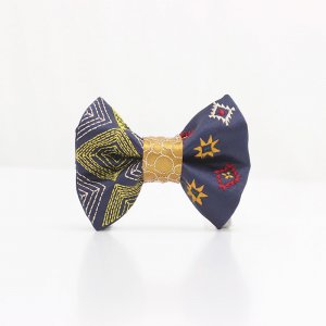 【kids】 刺繍の蝶ネクタイ ネイティブスクエア 藍 TATEHA tie