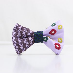 【mens】 刺繍の蝶ネクタイ 恋する和の文様 ふじ紫 TATEHA tie