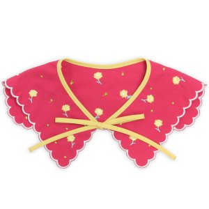 刺繍の付け襟「小花」ピンク