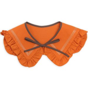 刺繍の付け襟「フリル」オレンジ