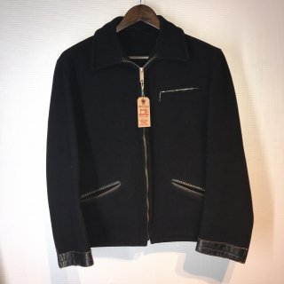50'S HERCULES Melton Wool Leather Tracker Jacket 