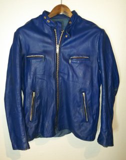 70's Stand Collar Riders Leather Jacket 