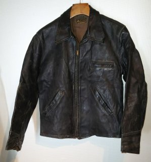 50's Leather Car Coat Jacket 
