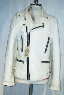 80's Made in England White double riders jacket