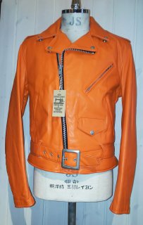 90's Schott Orange Leather Riders Jacket