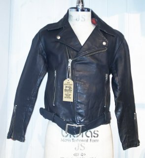 60~70's MADE IN ENGLAND Double Leather Jacket 