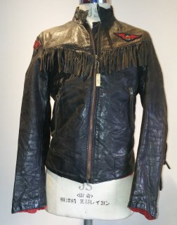 70's stand Collar Fringe Riders Jacket 