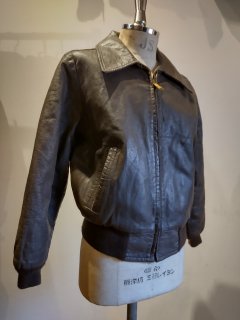 70's cooper Rib Leather Jacket 