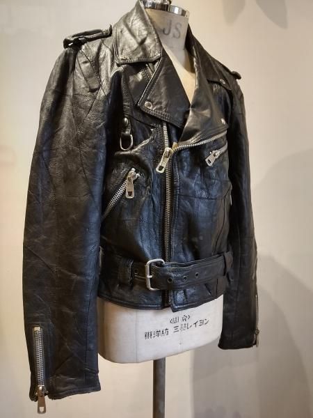 80's Campri double riders jacket VOLTA - neon-leather