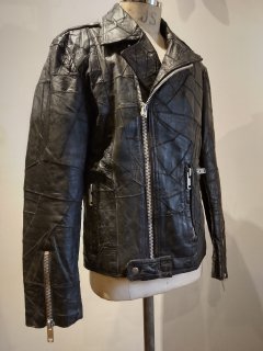 80's Patchwork leather double riders jacket 