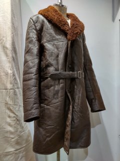 Mouton Leather Car Coat Jacket